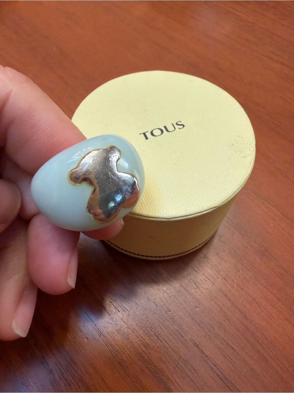 TOUS Pale Mint Green Statement Bear Ring – Silver - Picture 12 of 12